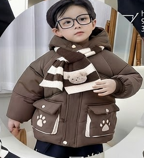 کاپشن بچگانه 1سال تا 6سال وارداتی خرسی مدل پنجه
