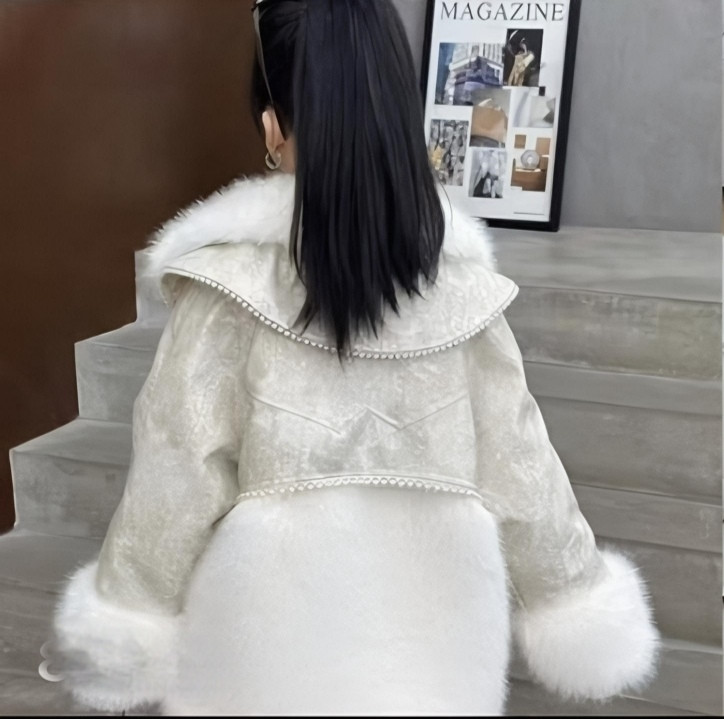 کاپشن خز و چرم بچگانه ۵ تا ۱۲ سال وارداتی