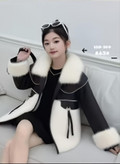 کاپشن خز و چرم بچگانه ۵ تا ۱۲ سال وارداتی
