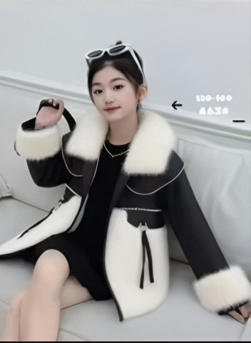 کاپشن خز و چرم بچگانه ۵ تا ۱۲ سال وارداتی